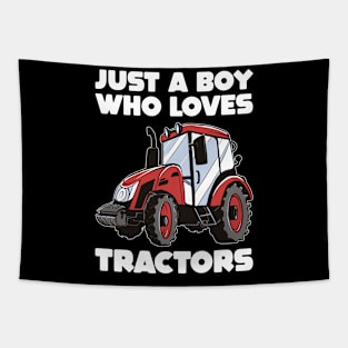 Boy Loves Tractors Funny Tractor Gift Tapestry