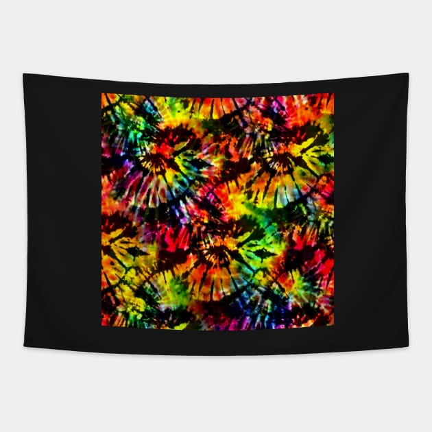 Vivid Psychedelic Hippy Tie Dye Tapestry by KirstenStar 