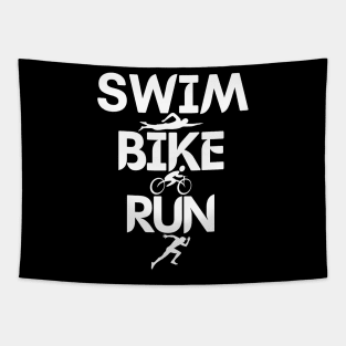 Swim Bike Run Triathlon Triathlete Athletics Sport Men Women Tapestry