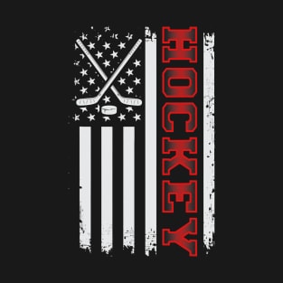 Patriotic American Goalie US Flag Hockey T-Shirt