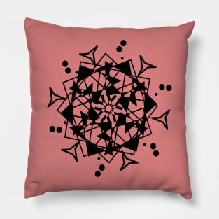 Geomatry mandala black design Pillow