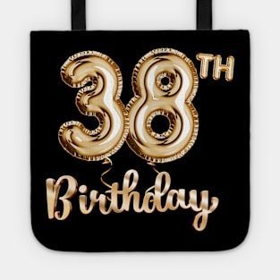 38th Birthday Gifts - Party Balloons Gold Tote