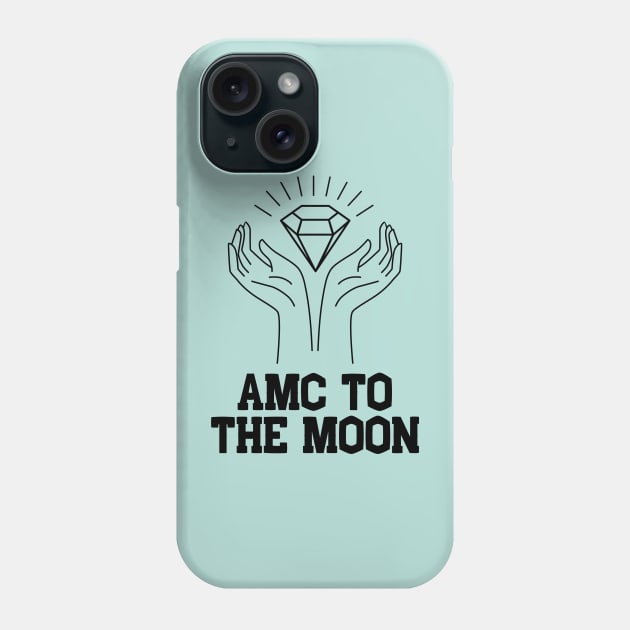 AMC to the Moon Diamond Hands Phone Case by msallie11