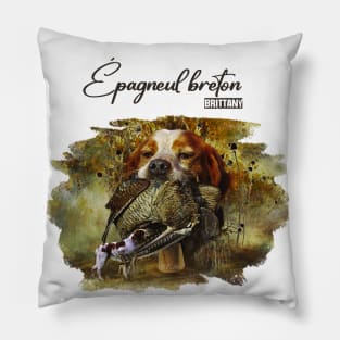 Woodcock hunting with Brittany Spaniel Pillow