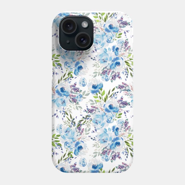 Blue  flowers pattern #11 Phone Case by GreekTavern