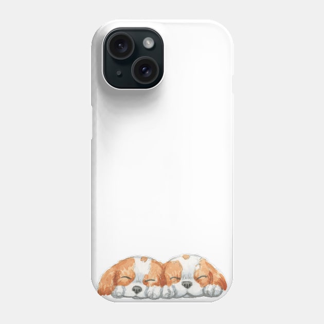 Cavalier King Charles Spaniel - Blenheim Couple Phone Case by jollyinu