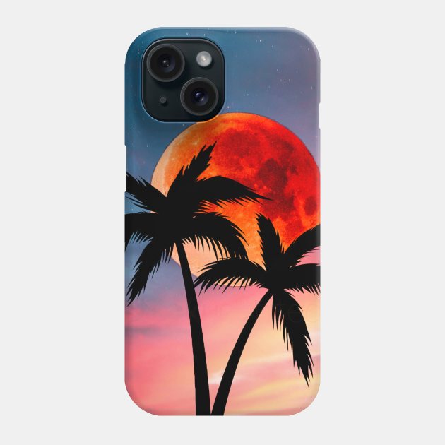 Sunset Palm Trees Phone Case by sherifarts