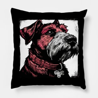 Retro Art Airedale Terrier Dog Lover Pillow