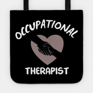 Title Occupational Therapist Heart Logo T-Shirt, Black Unisex Tee for Health Professionals, Gift for OT Tote