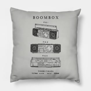 Boombox Portable Music Player Hip Hop Patent Print Pillow