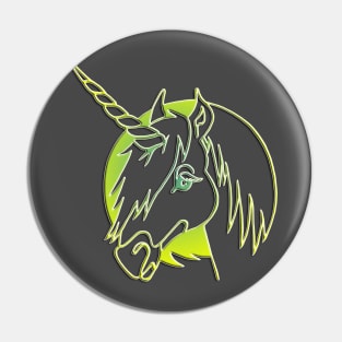 Neon Unicorn Head Outline Logo Pin