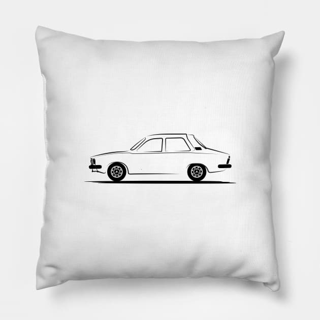 Renault 12 Renault R12 Black Pillow by PauHanaDesign