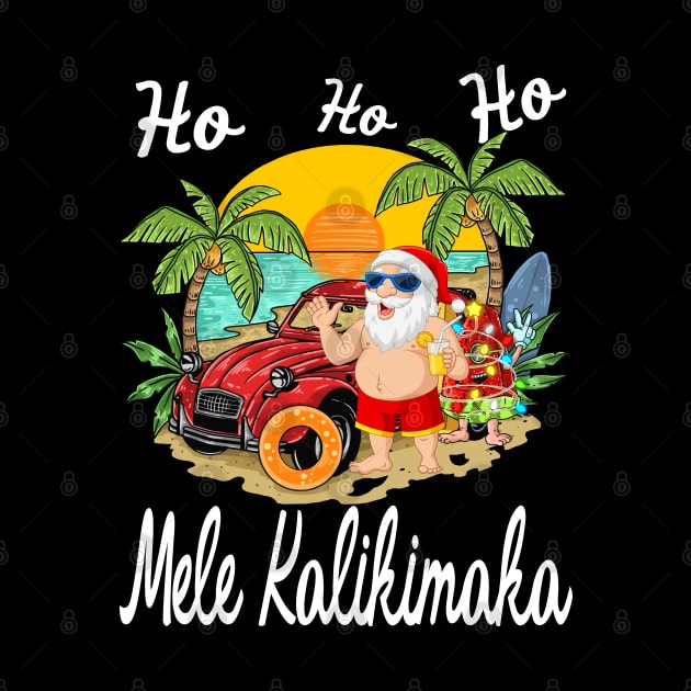 Mele Kalikimaka Santa Christmas Watermelon Surfing by intelus