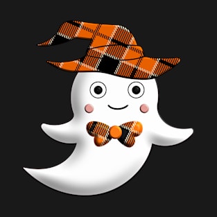 Mom Ghost Halloween funny witch hat and ribbon orange black twill 3D tridimensional 313 T-Shirt