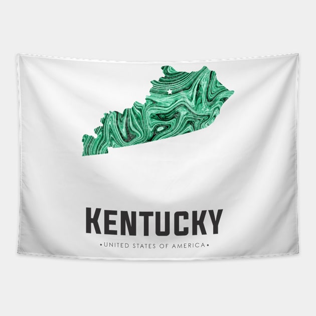 Kentucky state map abstract green Tapestry by StudioGrafiikka