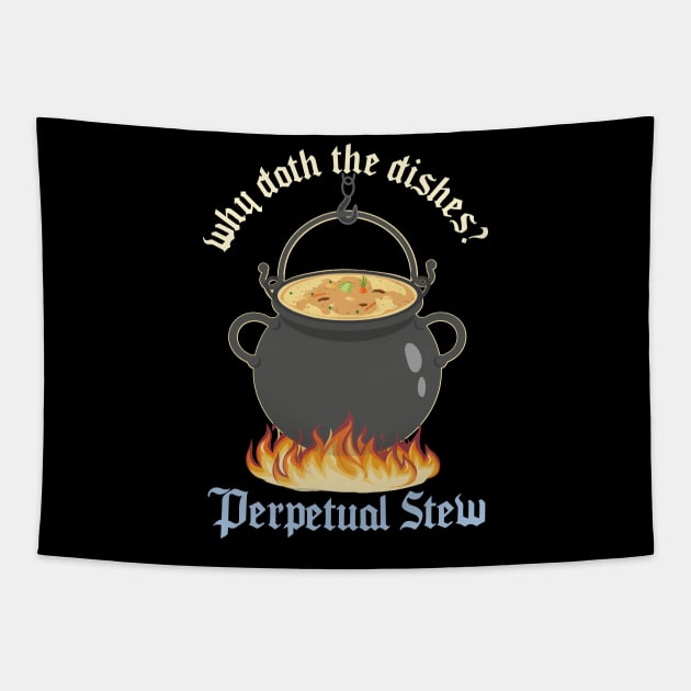 Perpetual Stew Broth cauldron Medieval History Studies Tapestry by alltheprints