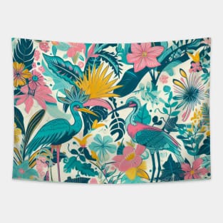 Tropical Birds in Paradise Design Tapestry