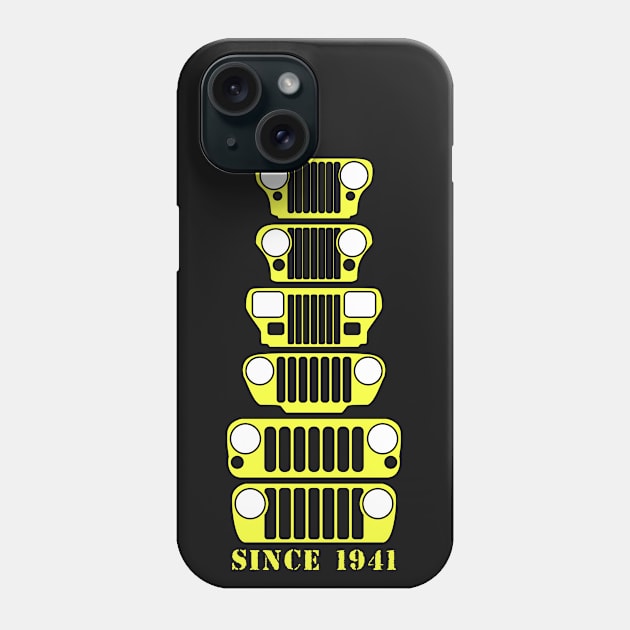 Jeep Grills Yellow Logo Phone Case by Caloosa Jeepers 