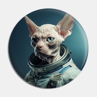 Astronaut Cat in Space - Sphynx Pin