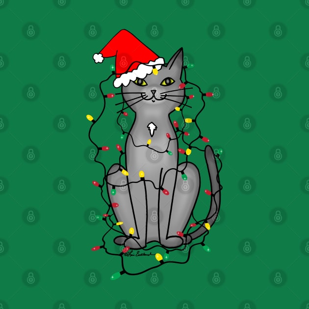 Christmas Lights Cat by loeye