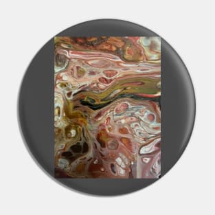 Red and Gold pour painting Pin