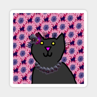 Violet the Floral Cat Magnet