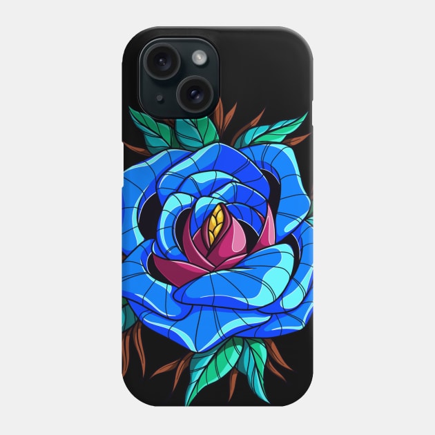 Blue rose Phone Case by InkSmith