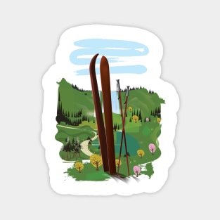 Ski travel landscape Magnet