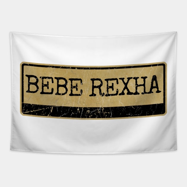 Aliska text black retro - Bebe Rexha Tapestry by Aliska