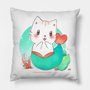 Cat Mermaid - Purrmaid chibi Pillow