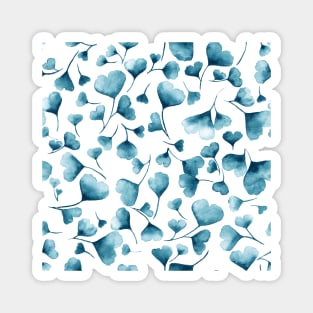 Abstract light blue ginkgo leaves patter Magnet