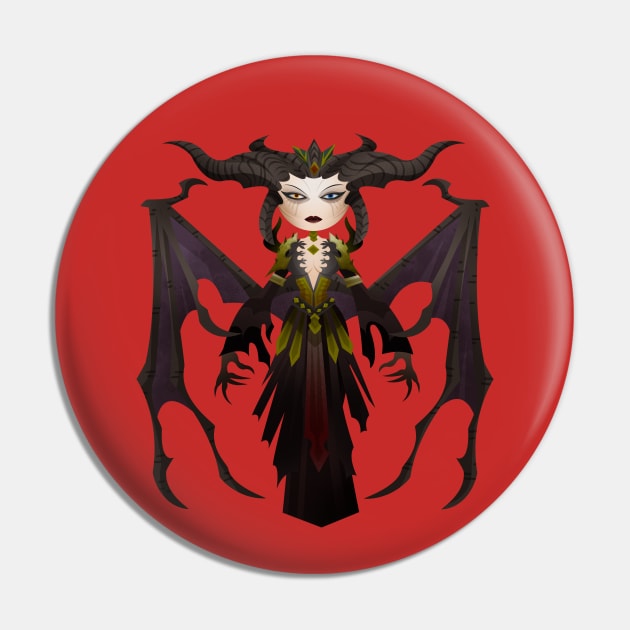 Queen Demon Pin by Firebluegraphics