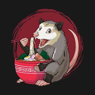 Funny Japanese Kawaii Ramen Opossum T-Shirt