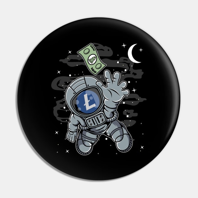 Astronaut Reaching Litecoin LTC Coin To The Moon Crypto Token Cryptocurrency Blockchain Wallet Birthday Gift For Men Women Kids Pin by Thingking About