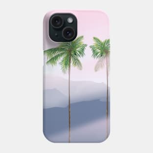 Tropical palm trees at dusk Phone Case