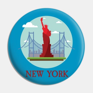 New York City NYC Manhattan I Love NYC Visitor Tourist Travellers Tee Pin