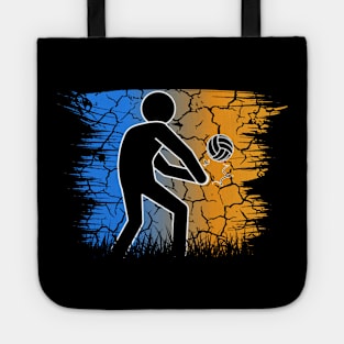 Travel back in time with beach volleyball - Retro Sunsets shirt featuring a player! Tote