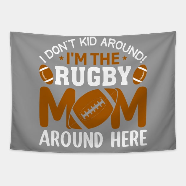 I don't kid around! I'm the rugby mom around here...Football Design Tapestry by Abode_Hasan301