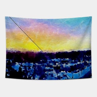 Cityside night view Tapestry