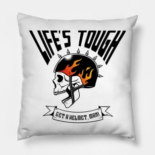 Life’s tough get a helmet, man! Skull with Helmet Pillow