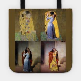 Klimt & Hayez kiss pop art Tote