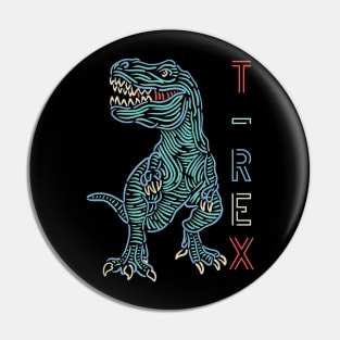 Colorfull Neon T-Rex Dinosaurs Pin