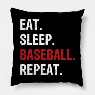 Eat Sleep Baseball Repeat Baseball Player Pillow