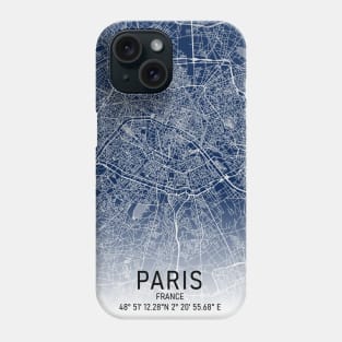 Paris City Map blue background Phone Case