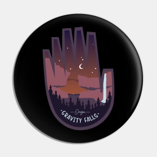 Gravity Falls Oregon at Night Pin