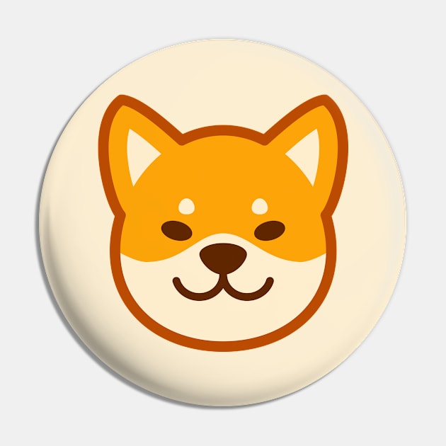 Gold Shiba: Eyes open smile Pin by Red Wolf