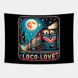 Train Vintage, Loco Love Tapestry