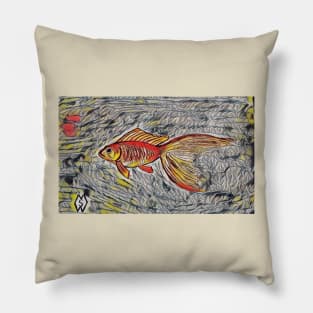 Fancy Goldfish in Radiant Waters Pillow