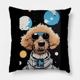 Astronaut royal poodle portrait Pillow