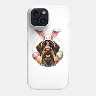 Slovakian Wirehaired Pointer with Bunny Ears Easter Celebration Phone Case